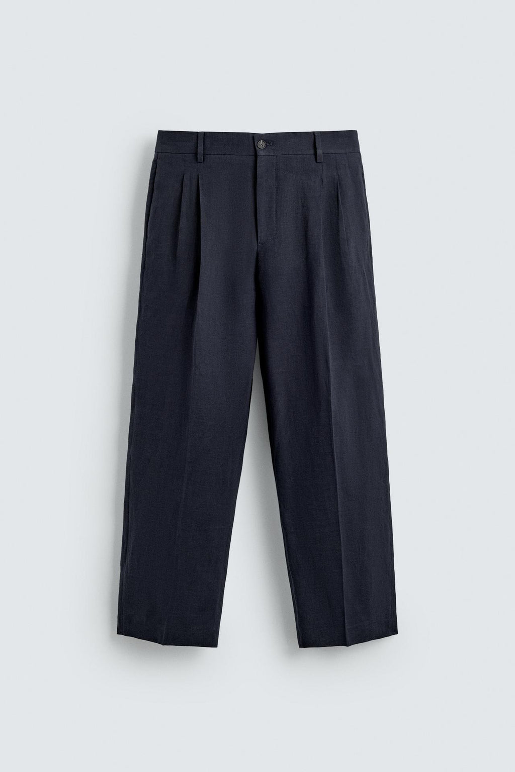 PANTALONI CON PIEGHE LINO-COTONE