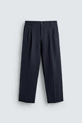 PANTALONI CON PIEGHE LINO-COTONE